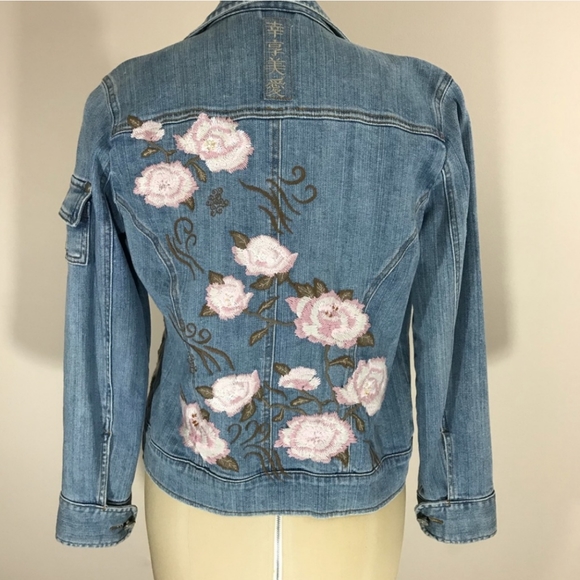Chico's Jackets & Blazers - Chico's Embroidered Denim Jacket Sz.S